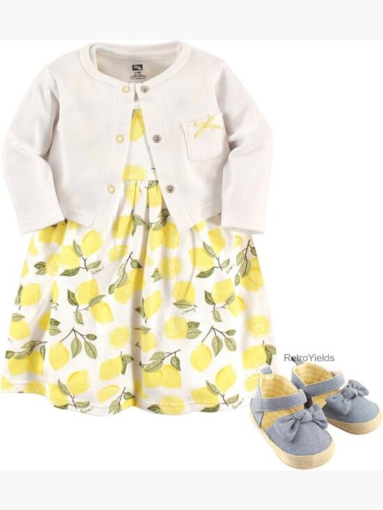Other - Infant Cotton Dress Cardigan Shoe Set 9-12 Months Playwear Outfit